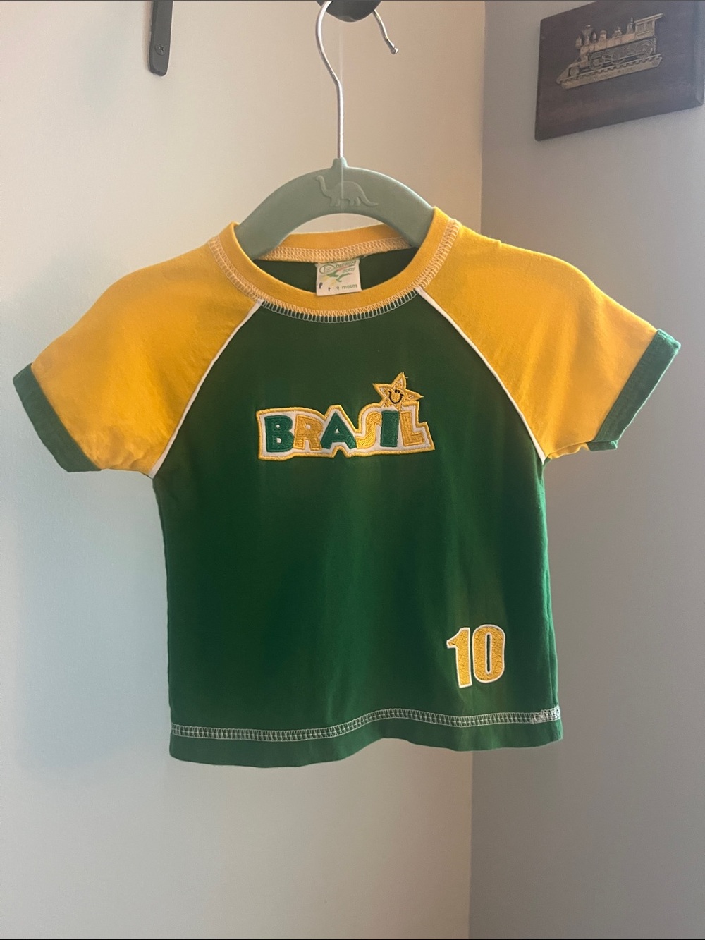 Vintage Baby Brasil Soccer Tee - Green & Yellow